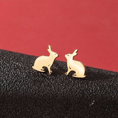 Stainless Steel Small Animal Stud Earrings for Women