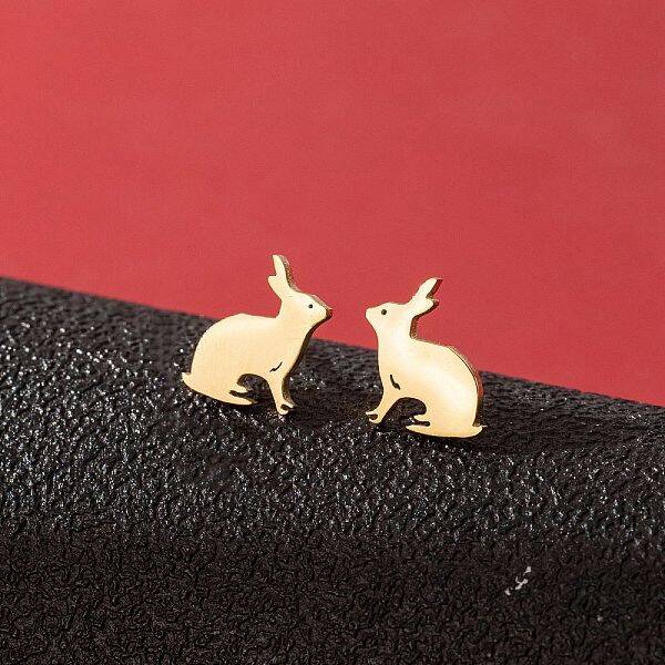 Stainless Steel Small Animal Stud Earrings for Women