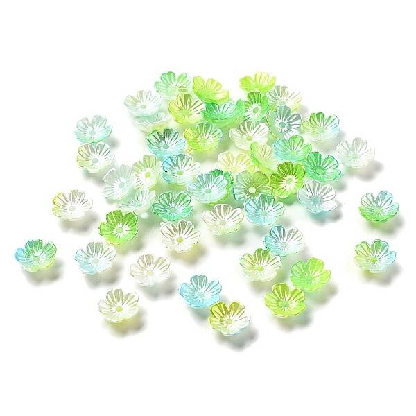 Gradient Color Acrylic Bead Caps