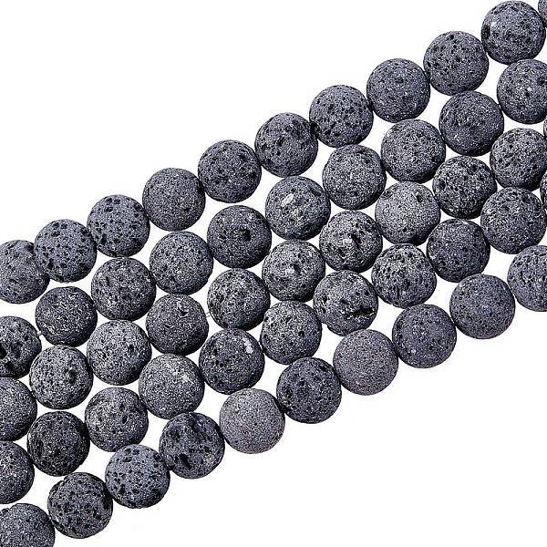 Unwaxed Natural Lava Rock Bead Strands