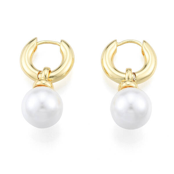 ABS Plastic Pearl Dangle Hoop Earrings