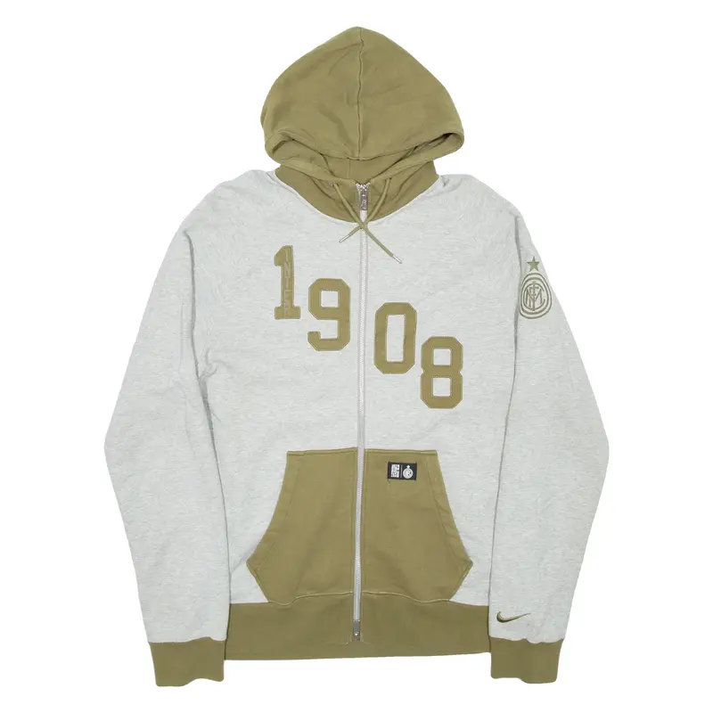 NIKE Mens Grey Hoodie Full Zip L
