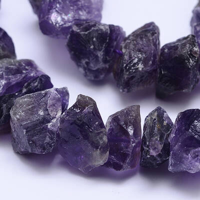 Raw Rough Natural Amethyst Bead Strands