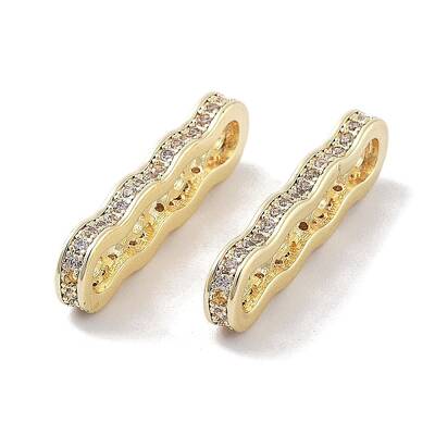 Brass Micro Pave Clear Cubic Zirconia Multi-Strands Links