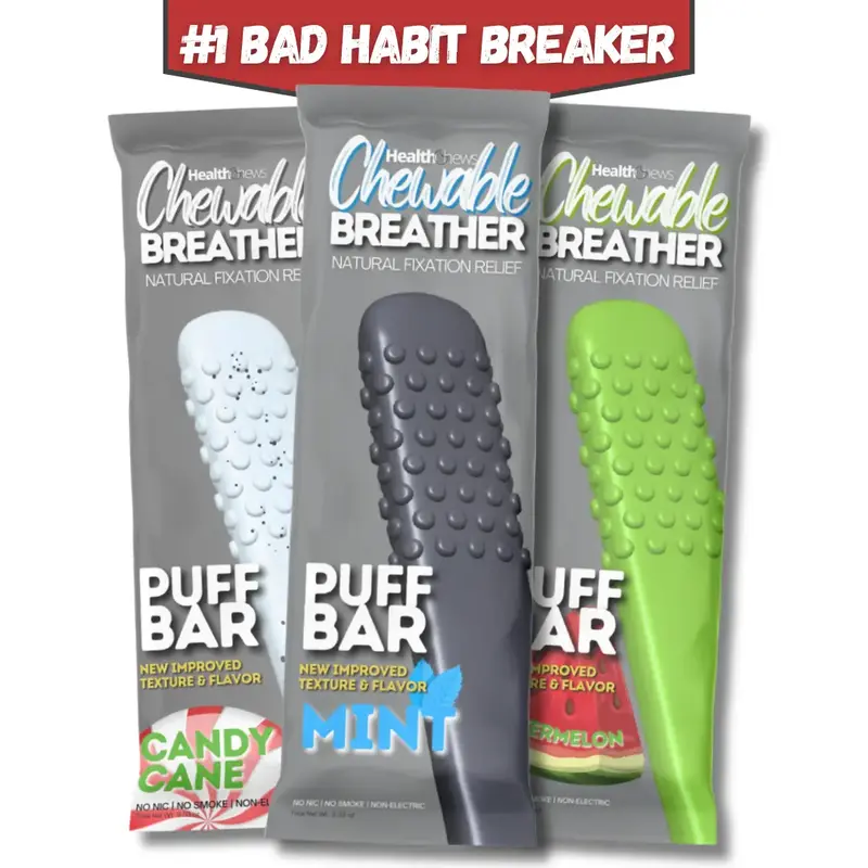 NEW HealthChews PuffBar Essential Oils Relief to Help Quit Vaping and Quit Smoking Naturally with Essential Oil