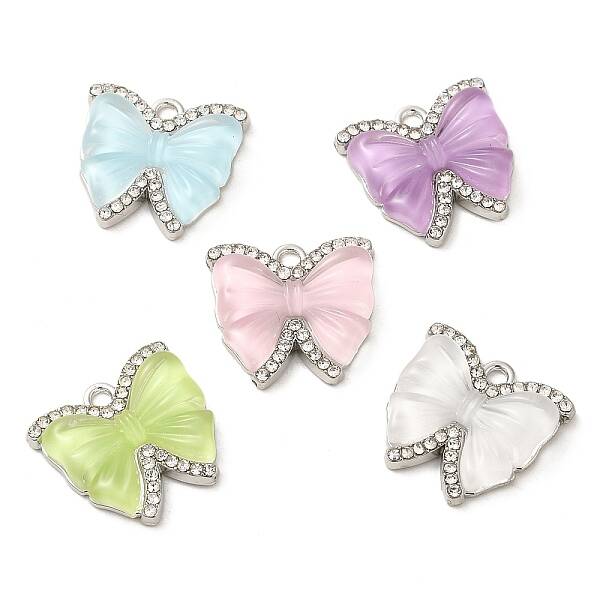 Transparent Resin Bowknot Pendants