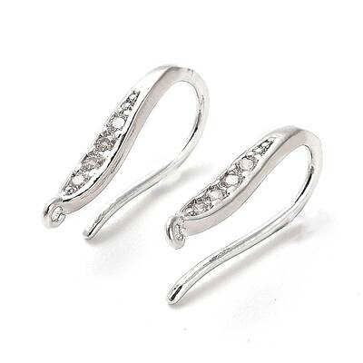 Brass Micro Pave Cubic Zirconia Earring Hooks