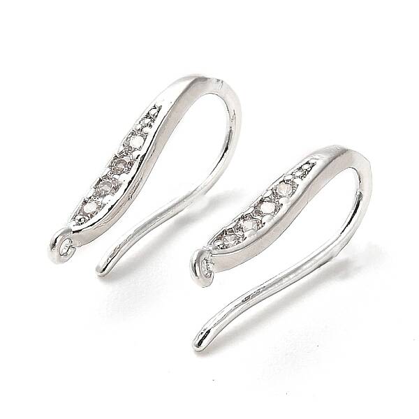Brass Micro Pave Cubic Zirconia Earring Hooks