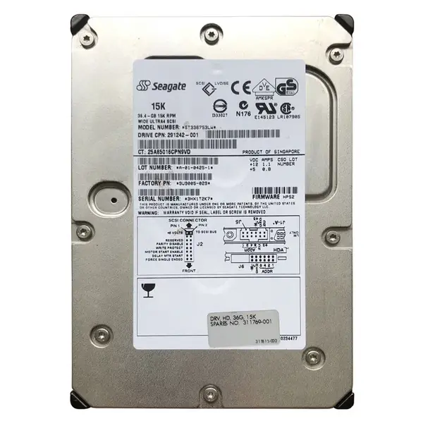 311769-001 HP 36.4GB Ultra-320 SCSI 15000 3.5-inch Hard Drive