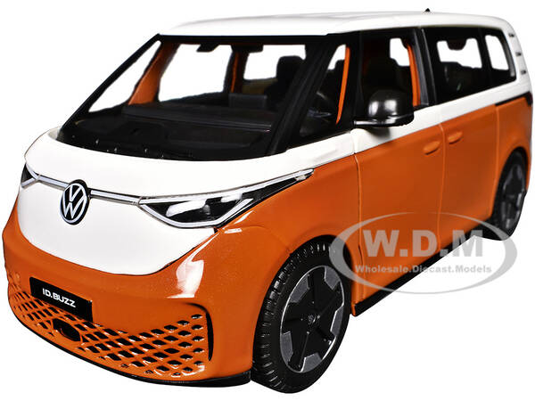 2023 Volkswagen ID. Buzz Van Orange and White Special Edition Series 1/24 Diecast Model Car by Maisto