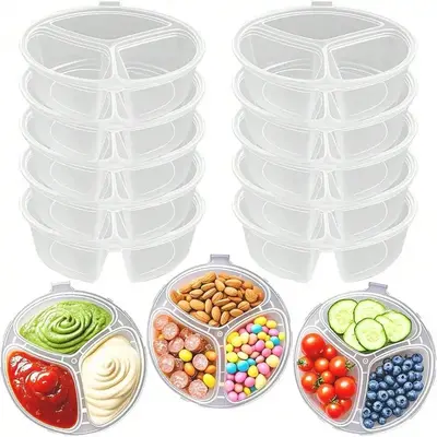 Snack Box with Lid, 10pcs Reusable Snack Container, Portable Mini Snack Container, Disposable Snack Packaging Container for P...