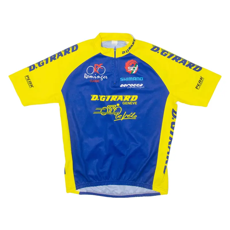 D.GIRARD Cycling Mens Jersey Blue 1/4 Zip L