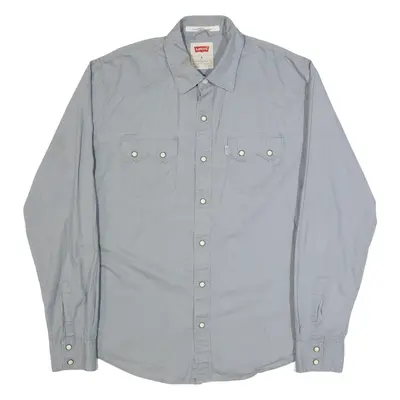 LEVI'S Mens Plain Shirt Grey Long Sleeve M