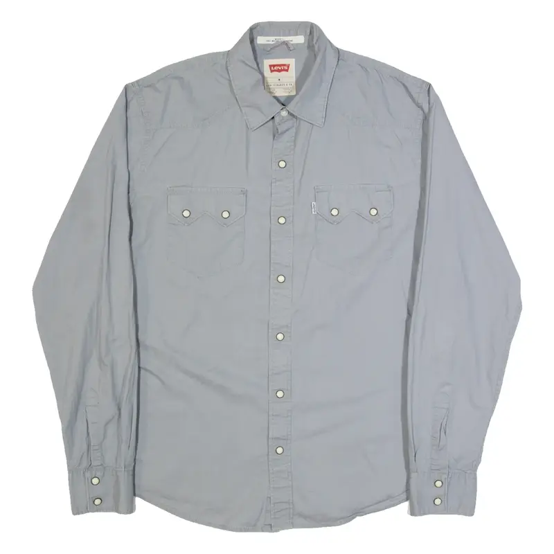 LEVI'S Mens Plain Shirt Grey Long Sleeve M
