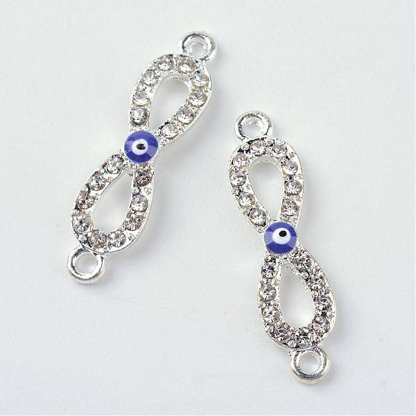 Alloy Rhinestone Evil Eye Links connectors