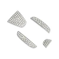 Rhinestone Car Emblem Decoration Cover (1 Set), Car Interior Decoration Accessories, DIY Shiny Bling Steering Wheel Accessori...