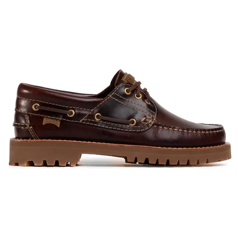 Camper Nautico Leather Men's Boat Shoes - Brown - Size:US 8 Men