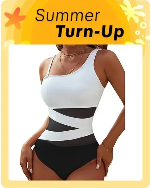 Blooming Jelly Women's Sexy One Piece Bathing Suits One Shoulder Swimsuits Slimming Mesh Swimwear #dealsforyoudays#TikTokShop...