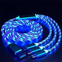 3-In-1 Charging Cable, Glowing LED Light Charging Charger Cable, Durable Data Cable, Phone Electronic Devices for iPhone Andr...