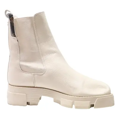 GUESS Chelsea Boots Cream Leather Womens UK 3.5
