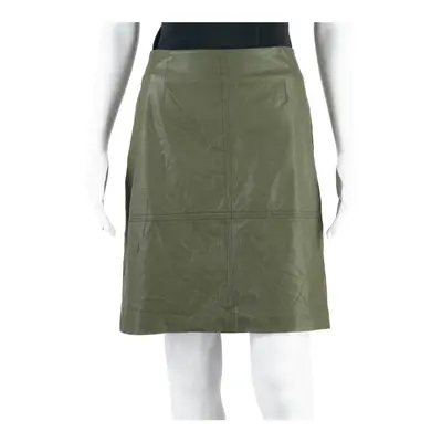COMMA' Faux Leather Womens Straight Skirt Green Short UK 10