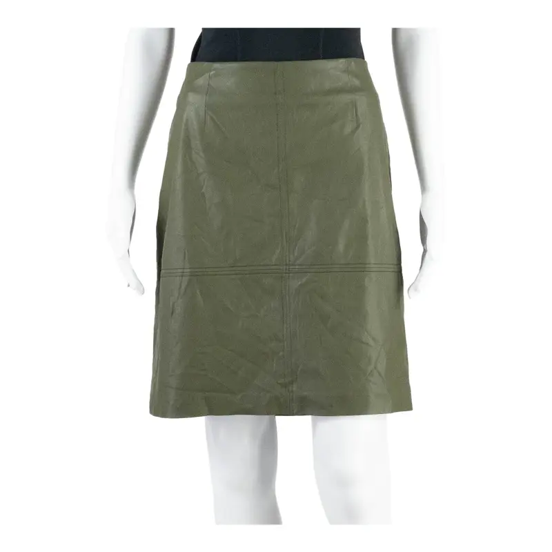 COMMA' Faux Leather Womens Straight Skirt Green Short UK 10