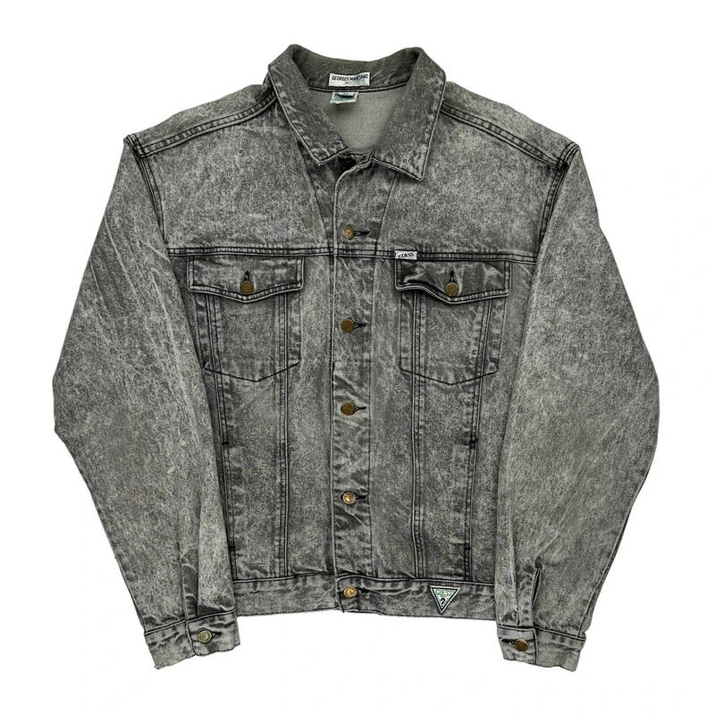 Made In Usa Georges Marciano Guess Denim Jacket - XL Acid Wash Cotton | Size: x-large