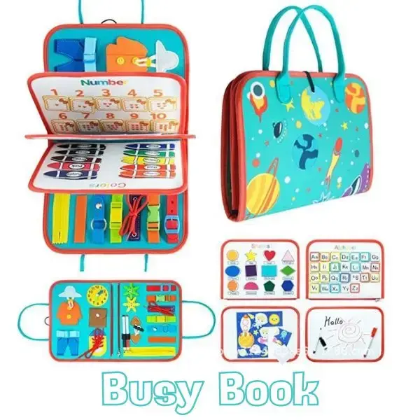 Hallowen Montessori Busy Book for Toddler 1-3, Montessori Busy Board with Buckles, Educational Activities for Learning Fine M...