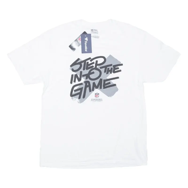 FANATICS NFL Times Square USA T-Shirt White Short Sleeve Mens L