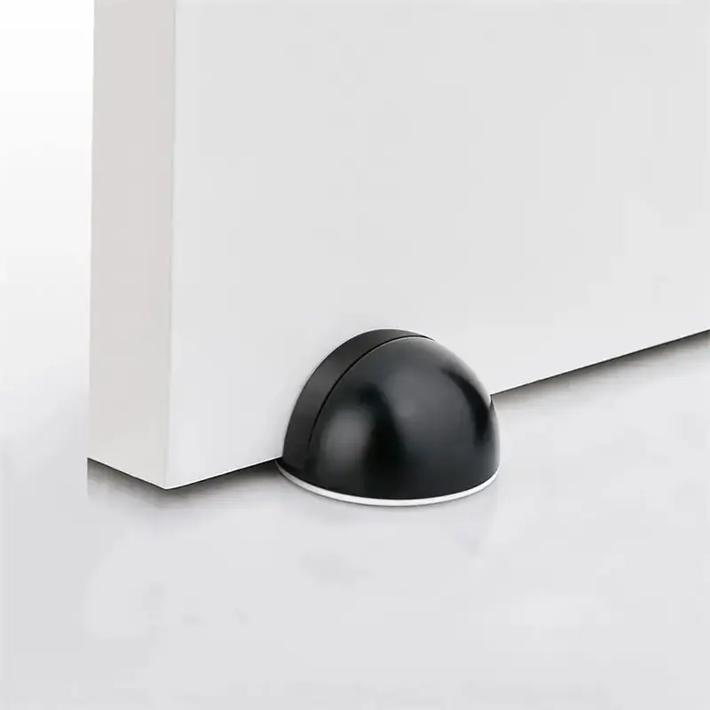Magnetic Doorstop, Semicircular Design Anti-impact Door Stop with Sunken Mounting Hole, Magnetic Suction Rubber Door Stop