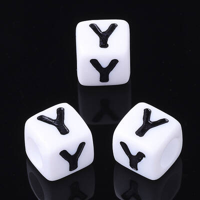 Acrylic Horizontal Hole Letter Beads