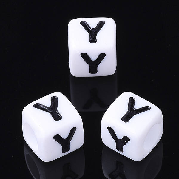 Acrylic Horizontal Hole Letter Beads