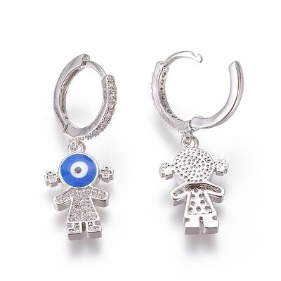 (Jewelry Parties Factory Sale)Brass Cubic Zirconia Hoop Earrings
