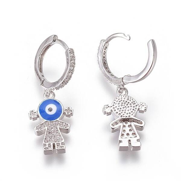 (Jewelry Parties Factory Sale)Brass Cubic Zirconia Hoop Earrings