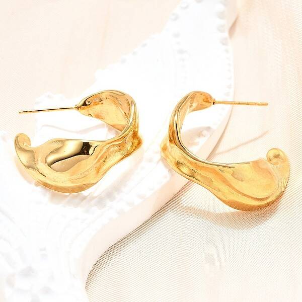 Ion Plating(IP) 304 Stainless Steel Round Stud Earrings