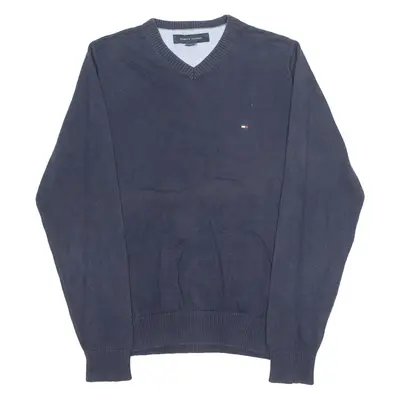 TOMMY HILFIGER Mens Jumper Blue Tight Knit XS
