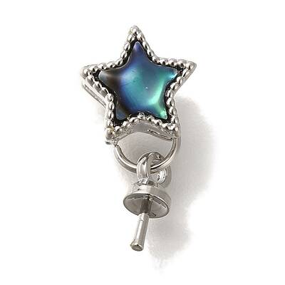 Star Brass Paua Shell Cup Pearl Peg Bails Pin Pendants