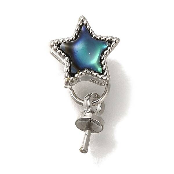 Star Brass Paua Shell Cup Pearl Peg Bails Pin Pendants