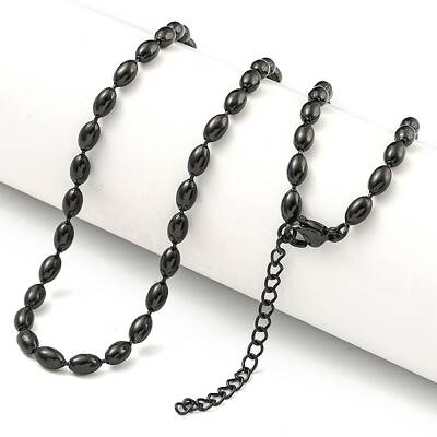 PVD Vacuum Plating 304 Stainless Steel Oval Link Chain Necklaces