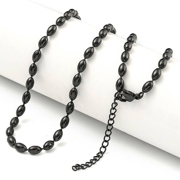 PVD Vacuum Plating 304 Stainless Steel Oval Link Chain Necklaces