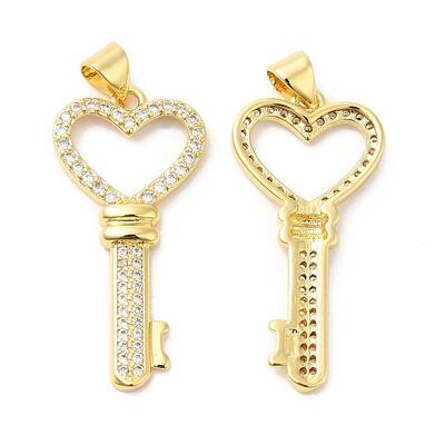Brass Micro Pave Clear Cubic Zirconia Pendants