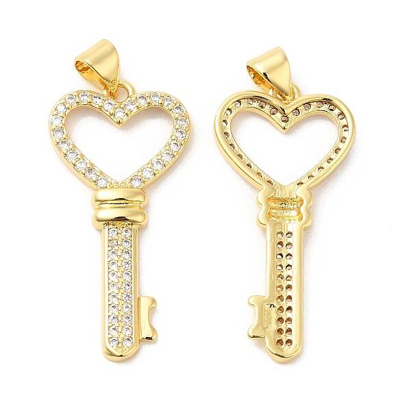 Brass Micro Pave Clear Cubic Zirconia Pendants