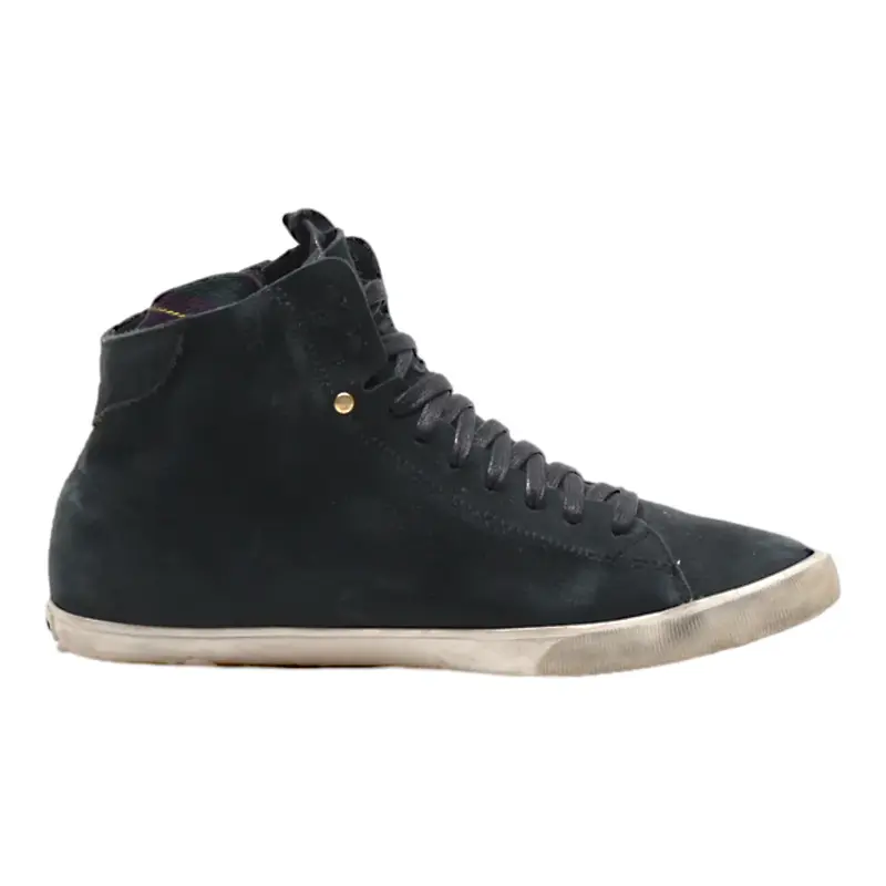 DIESEL High Top Trainers Black Leather Womens UK 6.5