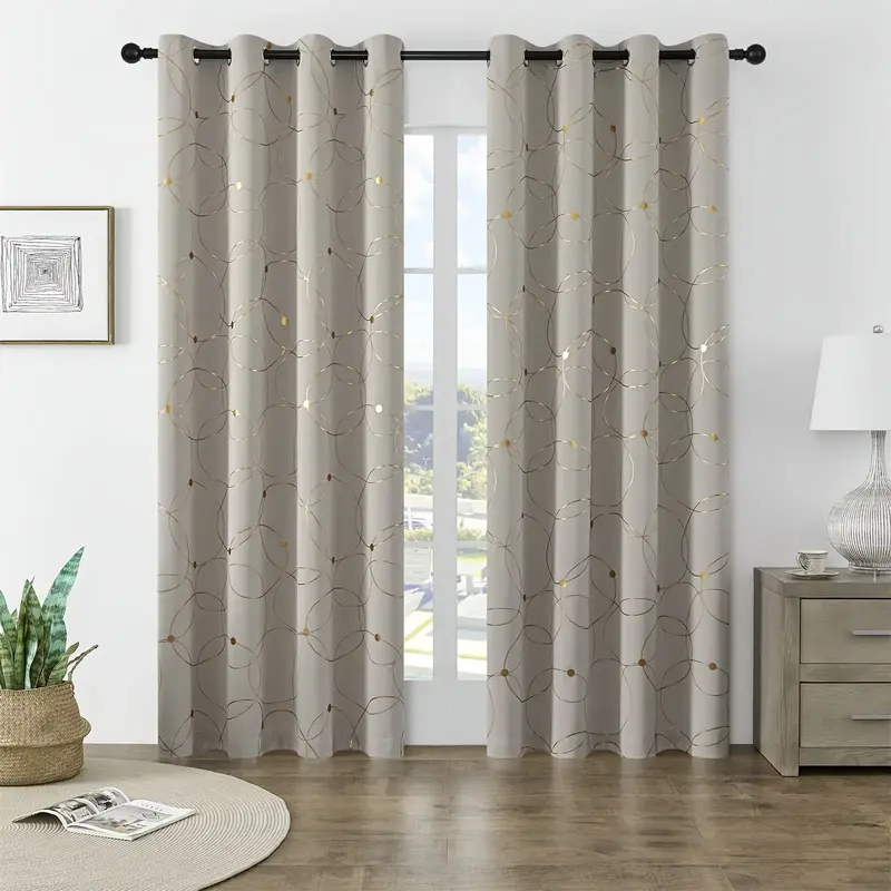 84 Inch Blackout Curtains - 2 Panels Set Room Darkening Thermal Insulated Grommet Window Drapes with Dots Pattern for Bedroom...
