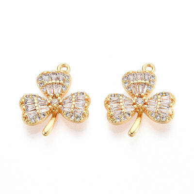 Brass Micro Pave Cubic Zirconia Pendants