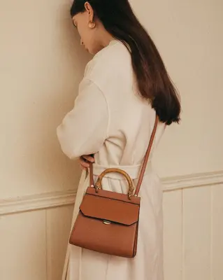 ?? Mini Fir Corn Leather Bag | Color: Tan