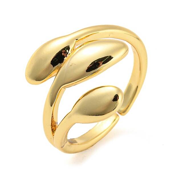 Tulip Flower Brass Open Cuff Ring