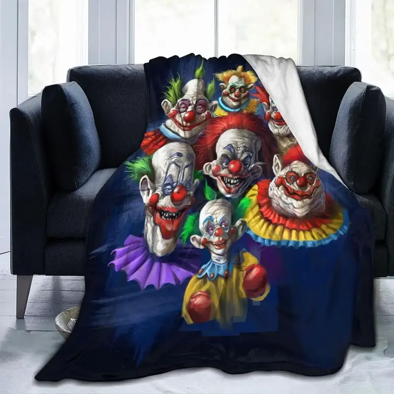 Horror Movie Fleece Throw Blanket for Sofa Bedroom Soft Air Conditioner Blankets All Season