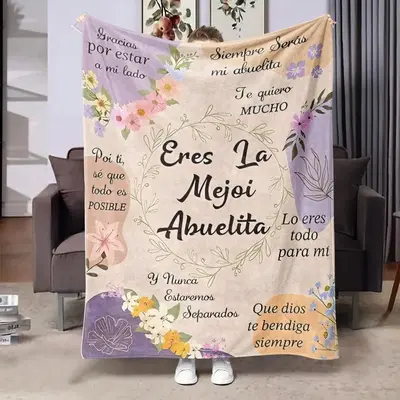 Floral Pattern Blanket, 1 Count Soft Throw Blanket, Air-conditioned Room Blanket, Warm Nap Blanket for Home Office Travel Cam...