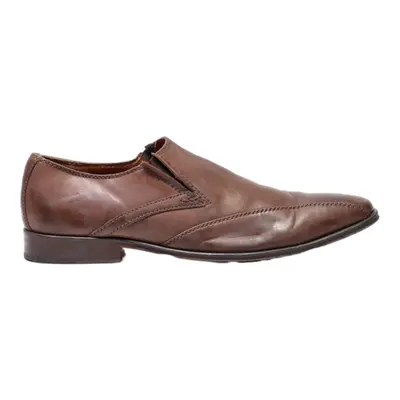 BORELLI Oxford Slip On Pump Shoes Brown Leather Mens UK 10